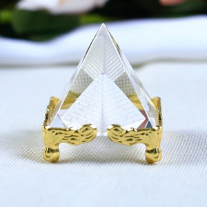 4CM Natural Transparent Crystal Pyramid