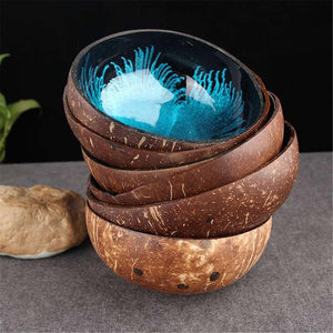 1pc Vintage Natural Coconut  Shell Bowl Key